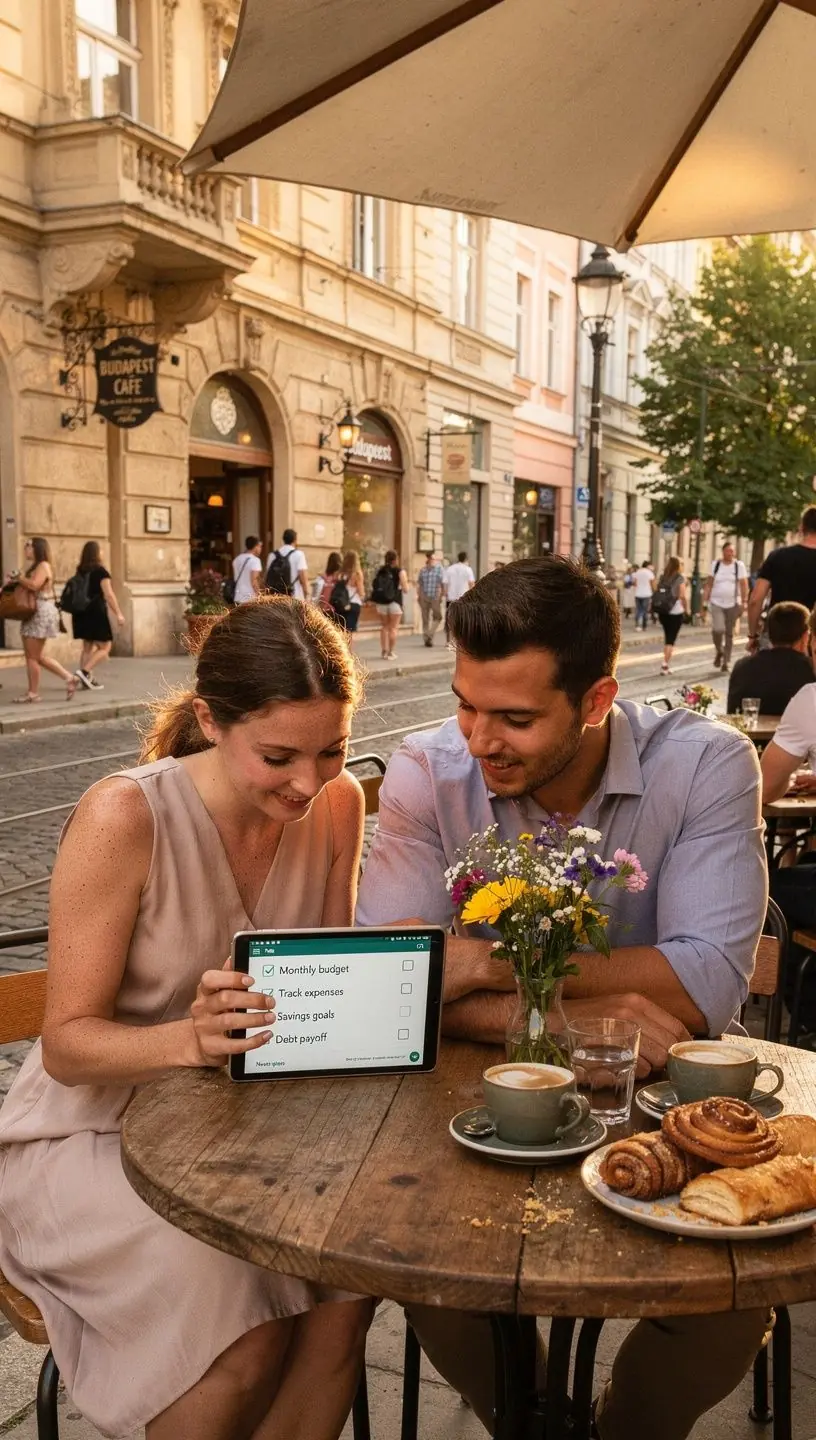 Családi pénzügyi tanácsok illusztrált bemutatása.
